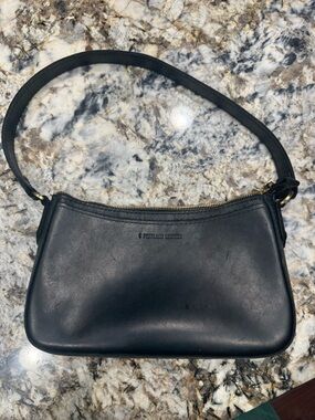 Portland Leather Black Leather Shoulder Hobo Bag